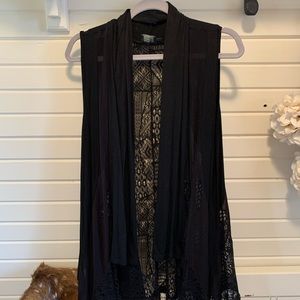 Black lace vest
